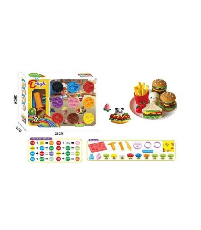 Тесто для лепки 9022 (48/2) экструдер, 9 цветов теста, фигурные формы, нож, в коробке, пакунок малюка