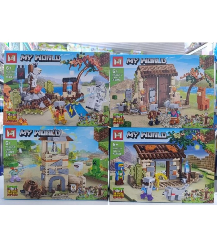 Конструктор Майнкрафт "Мой мир", 300 дет.4 шт\уп MG1335, пакунок малюка