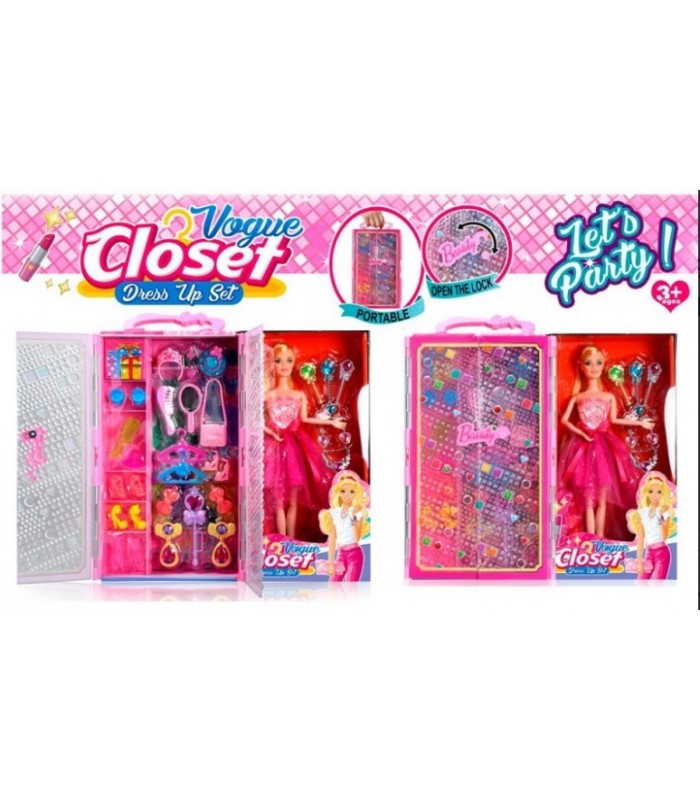 Кукла DSJ948-A шарнирная, гардероб,украшения,обувь,в карт.обвертке/пакет, 35-32-6,5см, пакунок малюка