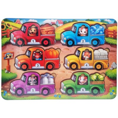 Развивающая игра с карточками "Животные на грузовиках (лето) (ПСД216) PSD216, пакунок малюка