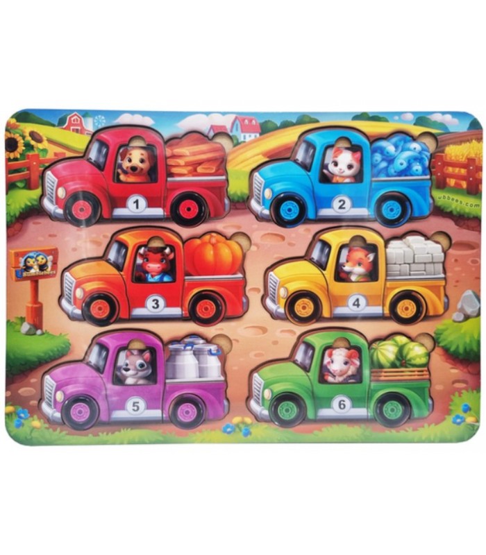 Развивающая игра с карточками "Животные на грузовиках (лето) (ПСД216) PSD216, пакунок малюка