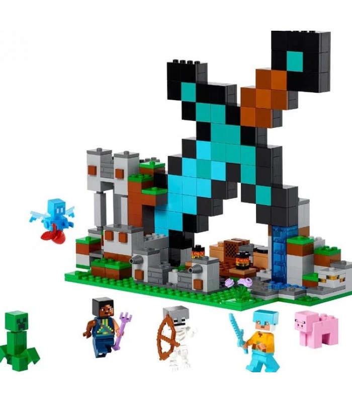 Конструктор для мальчика и девочки Minecraft 31244 "Форпост с мечом" 427 деталей, пакунок малюка