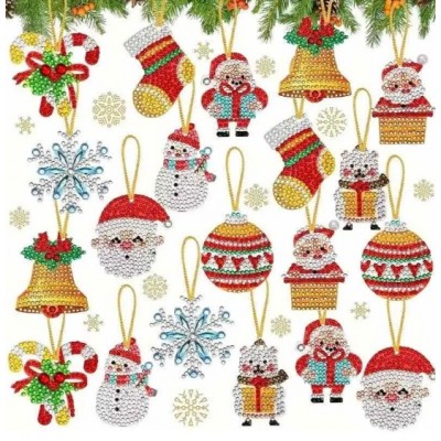 Набор игрушек Новогодних 10шт., с алмазной мозаикой, пакунок малюка