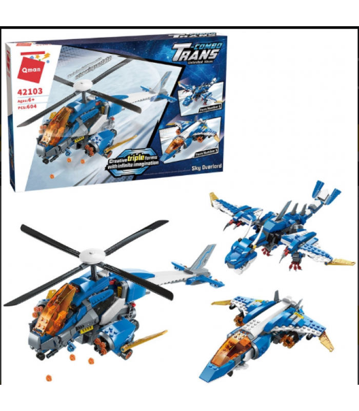 Конструктор Qman 3в1 Комбо 42103, 604 дет, пакунок малюка