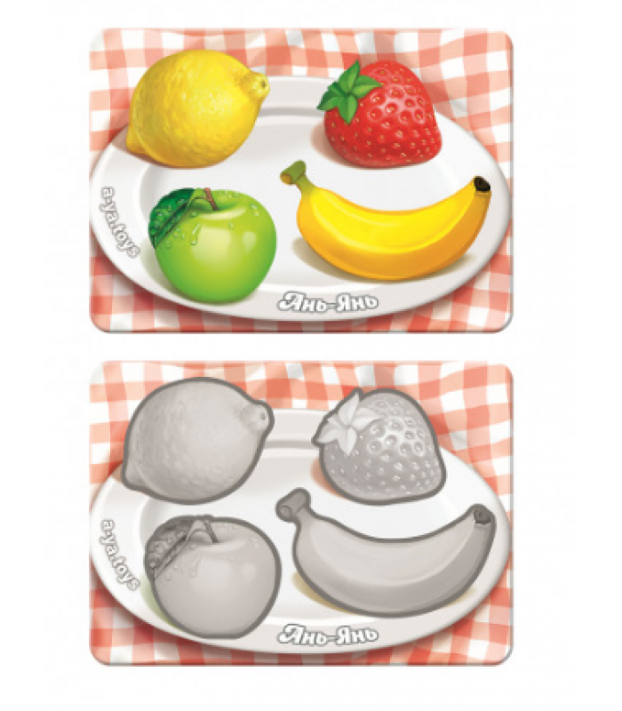 Вкладыши "Фрукты" (фон с подсказкой) ПСФ123