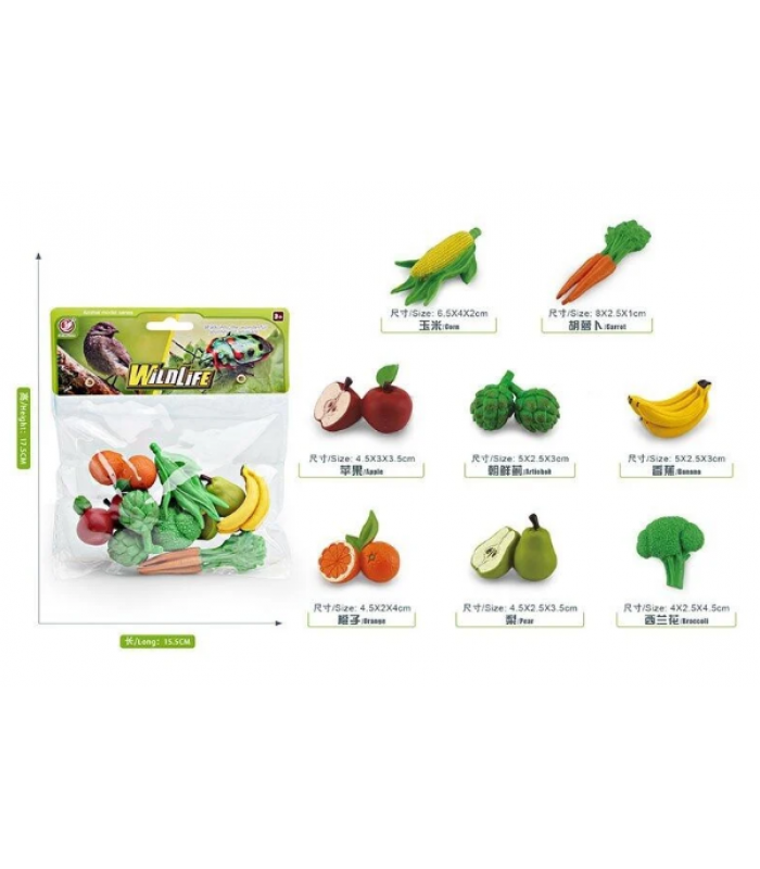 Овощи и фрукты YJ 844 D 8 фигурок, пакунок малюка