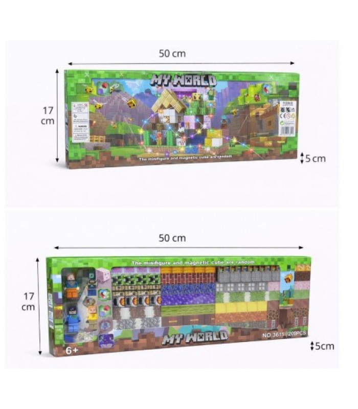 Магнитный конструктор майнкрафт 3611, пакунок малюка