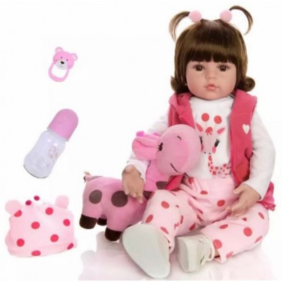 Красивая кукла реборн мягкотелая с игрушкой и аксессуарами, 55 см, для детей от 3 лет, Пакунок малюка