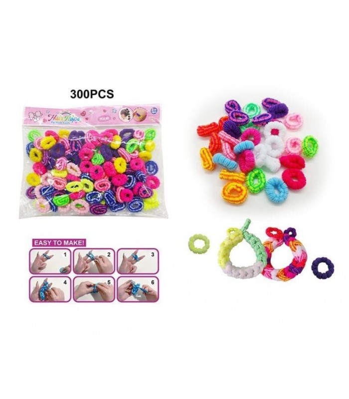 Набор резиночек для плетения 555 B-2, разноцветные, мягкие, эластичные, в пакете, пакунок малюка