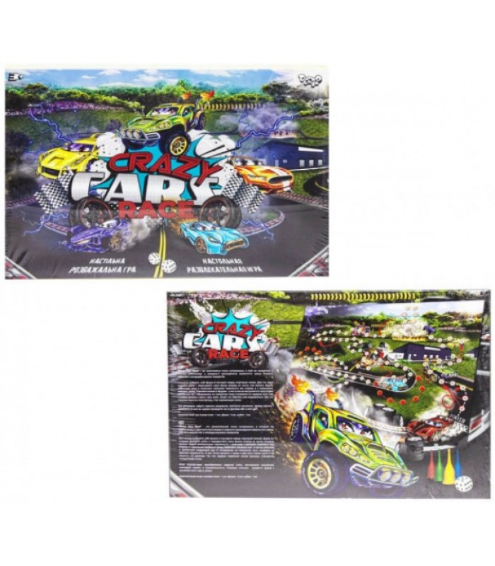 Настольная игра-ходилка Crazy cars rase, DTG94R, для детей от 3 лет, Пакунок малюка