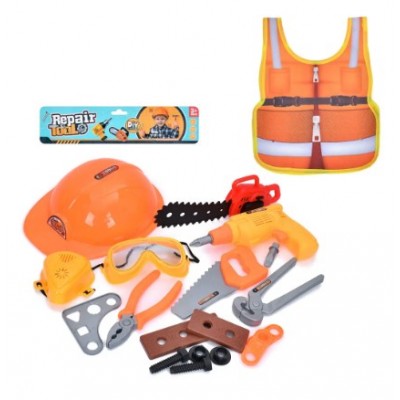 Детский набор инструментов с каской и шуруповертом (333G-2), пакунок малюка