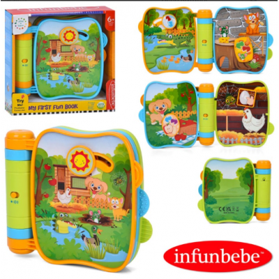 Игра LSB512 Моя первая книга, животные, звуки животных, движение. детали, 2 цвета, муз., бат., кор., 20-20-5см