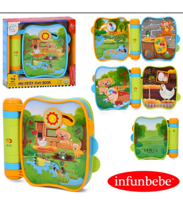 Игра LSB512 Моя первая книга, животные, звуки животных, движение. детали, 2 цвета, муз., бат., кор., 20-20-5см