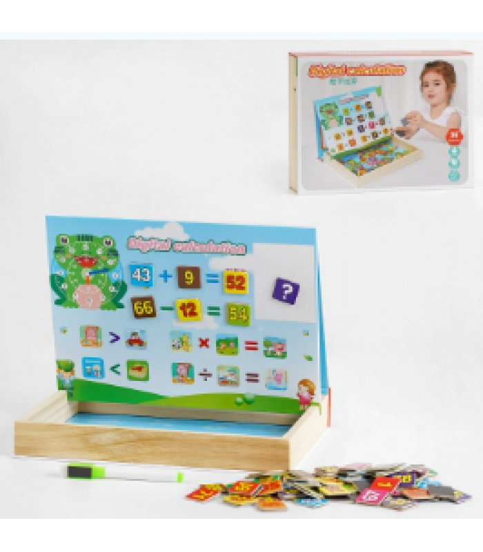 Деревянная игрушка C 54504 математические задания, магнитная доска, "пиши-вытирай", для детей от 3 лет