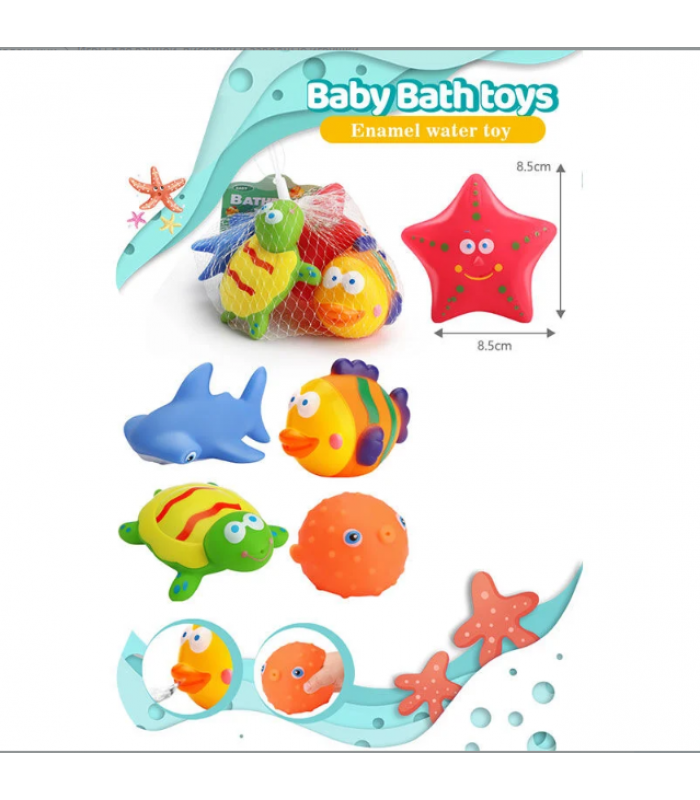 Игрушки для ванны P 599-127, 5 шт, пакунок малюка