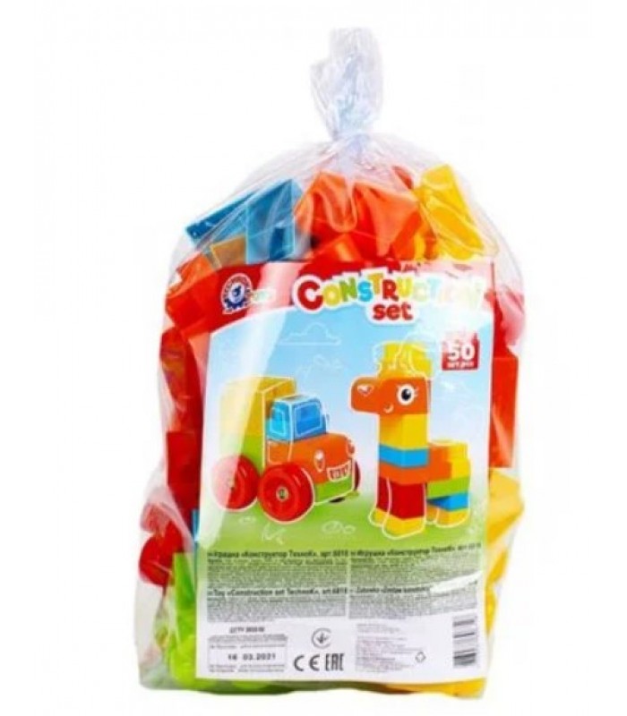 Детский блочный конструктор 50 деталей ТехноК 6818