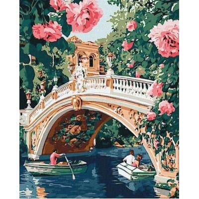 Набор для росписи "Мост и цветы" 40х50см Идейка (КНО3664), пакунок малюка