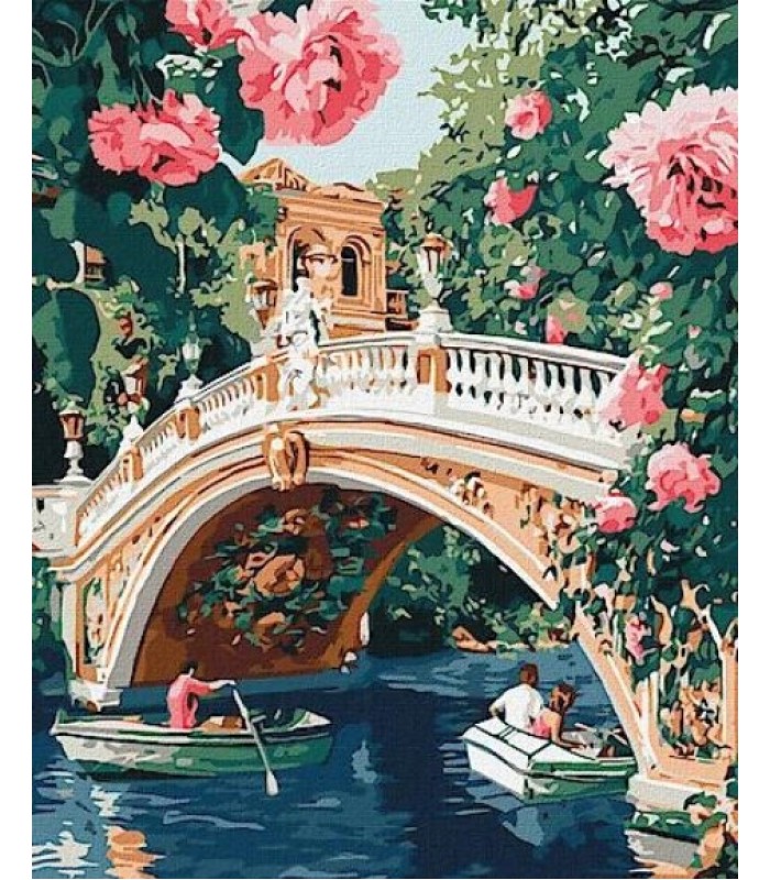 Набор для росписи "Мост и цветы" 40х50см Идейка (КНО3664), пакунок малюка