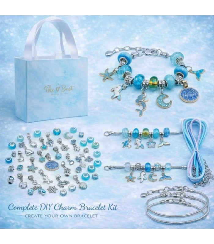 Набор для создания браслетов PANDORA в синей коробке (DLS-1105PN) от 6 лет, пакунок малюка