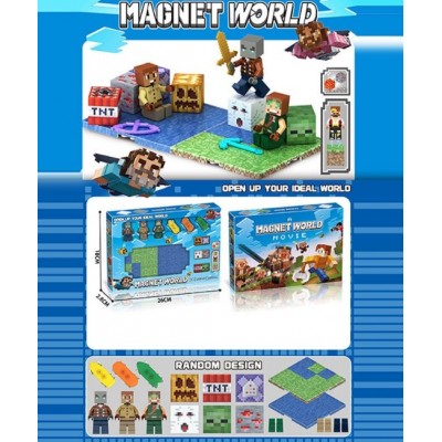 Набор героев L 001-11, 3 фигурки героев, магнитные кубики, 3 скейтборды, 2 основы, аксессуары, пакунок малюка