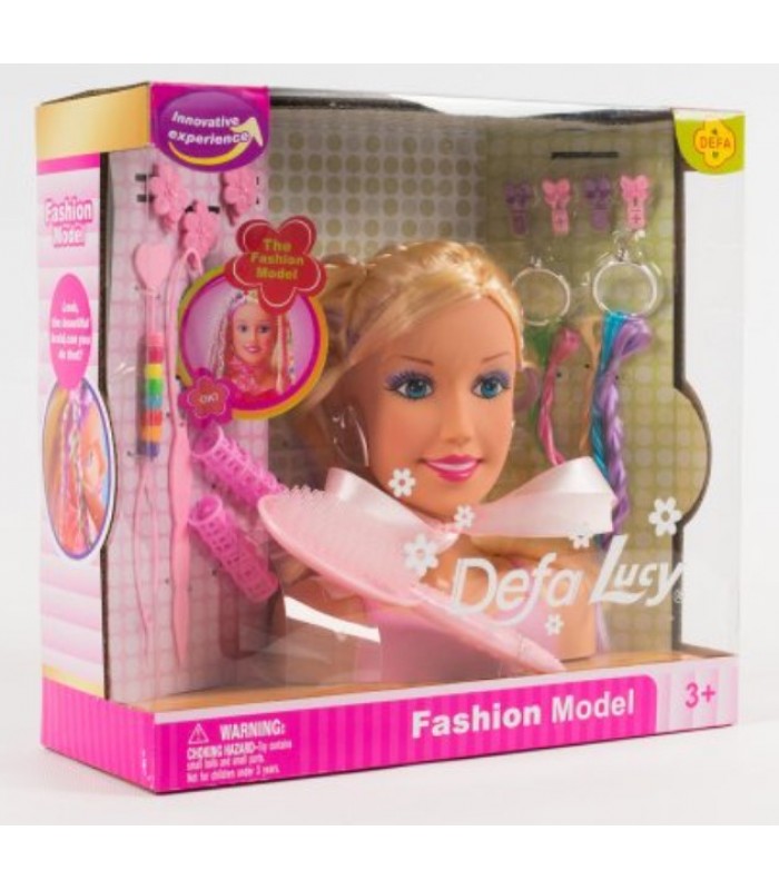 Кукла-манекен голова для причесок с аксессуарами, Defa 8056, для детей от 3 лет, Пакунок малюка