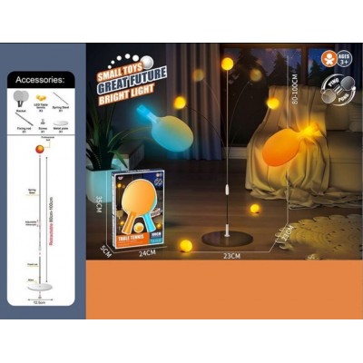 Теннис 777-531 D 2 ракетки с подсвеченными ручками, 3 шарика со светом, максимальная высота стойки 100 см, металлическая основа, пакунок малюка