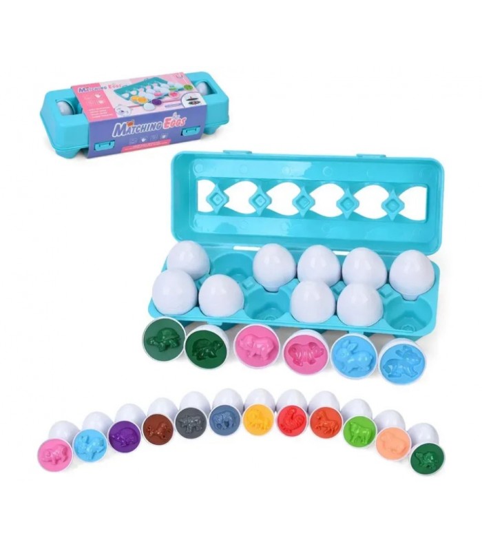 Игра DF39 яйца-пазла (животные), 12шт., лоток, карт. обертка, 29,5-10-7 см. пакунок малюка