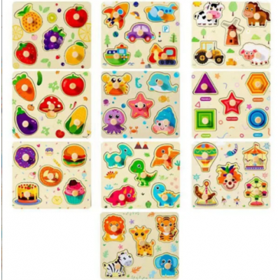 Деревянные пазли вкладыш C 68840, в ассортименте, пакунок малюка