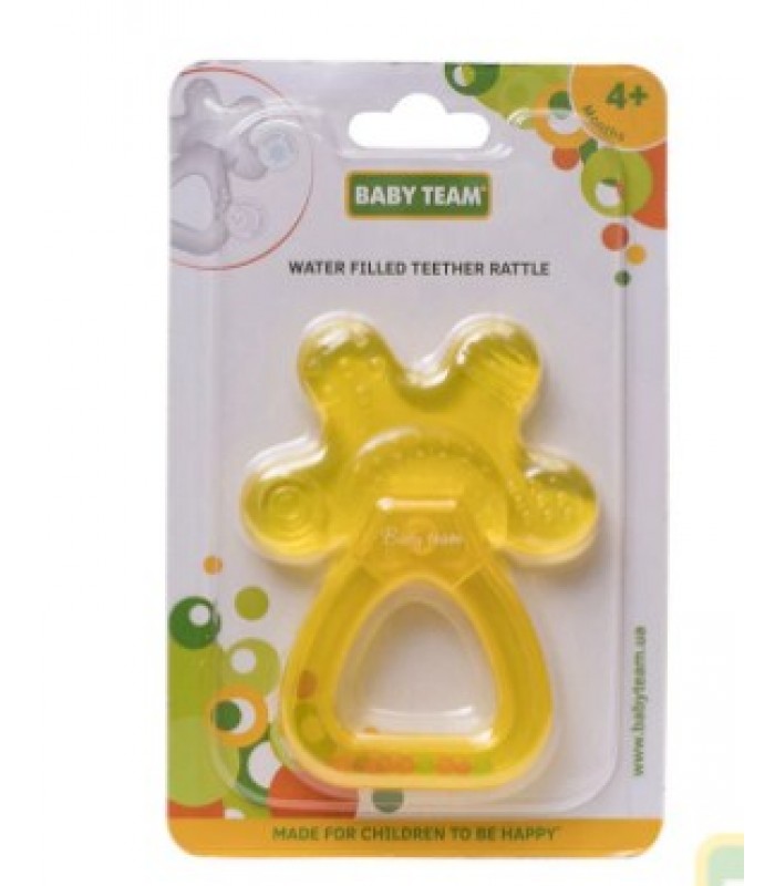 Прорезыватель-погремушка с водой Baby team, 4+, арт. 4036, пакунок малюка