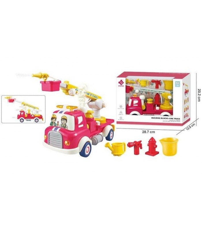 Спецтехника A 88031, помповый механизм, брызгает водой, инерция, подсветка, звуки, парогенерация, подвижные элементы, конструктор, пакунок малюка