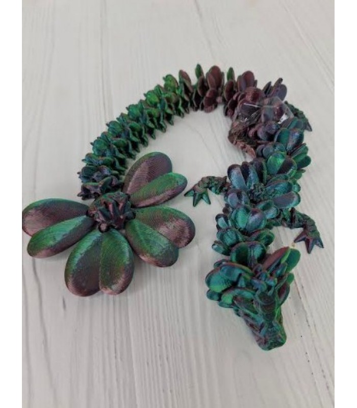 Подвижная игрушка клеверный дракон, 3D печать безопасным органическим пластиком, 38см, в ассортименте