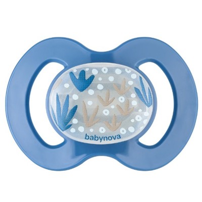 Пустышка силиконовая (0-6 мес) голубая Baby-Nova 1 шт. 
