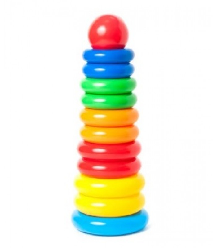Пирамидка П10 детская Шарик, 10 колец, 573 в.7 Орион, для детей от 3 лет, Пакунок малюка