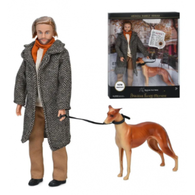 Кукла A812A мальчик, 30см, шарнирный, собака, в кор-ке, 30-36,5-6см, пакунок малюка