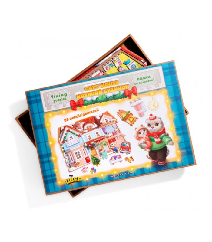 Пазл детский фигурный "Кошачий дом" (ПСД248) PSD248, 88 элементов, пакунок малюка