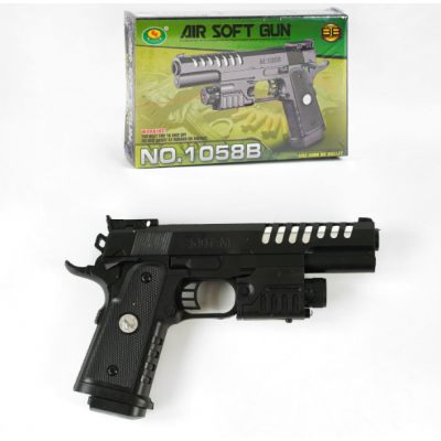 Пистолет игрушечный детский 1058 В стреляет пульками, лазерный прицел, для детей от 5 лет