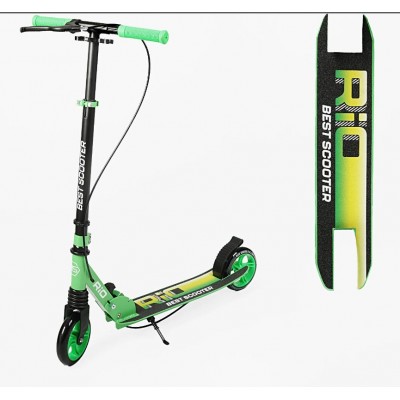 Самокат двухколесный Best Scooter "Rio" R-15800, колеса PU 145мм, передний амортизатор, ручной тормоз, пакунок малюка