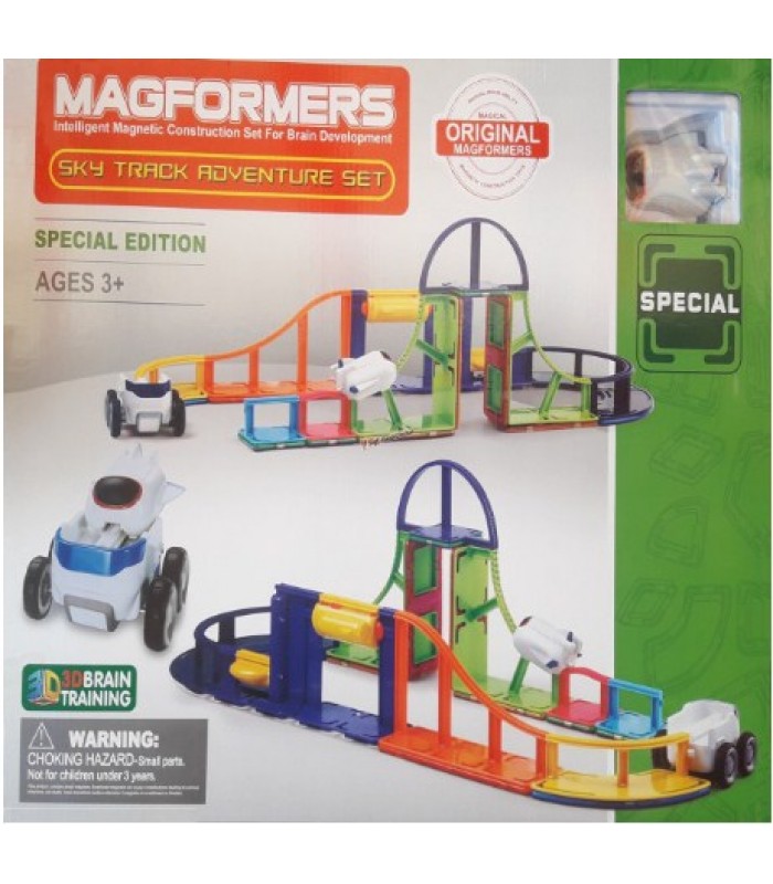 Детский магнитный трек конструктор Magformers LQ644/45 от 3 лет, Подарок для мальчика, Пакунок малюка