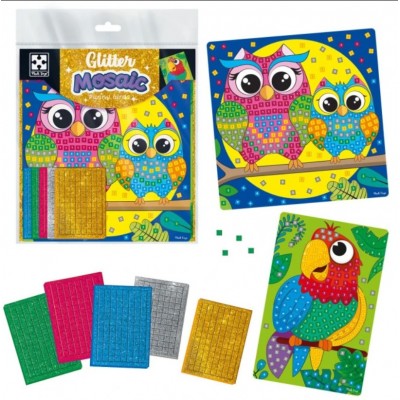 Набор для творчества Vladi Toys с блестящей мозаикой «Сова и Попугай» VT4511-14, пакунок малюка