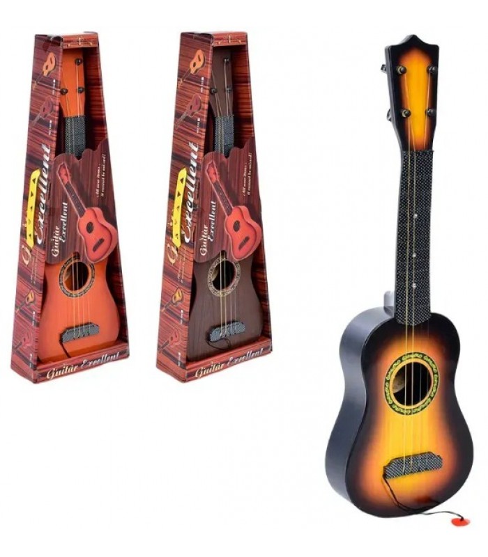 Игрушечная гитара 135-1-2-3 с медиатором, 3 цвета, пакунок малюка