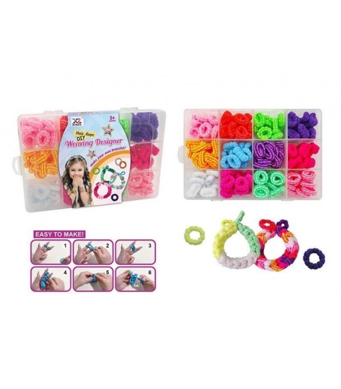 Набор резинок для плетения 555 A-2, 12 цветов, мягкие, эластичные, в боксе, пакунок малюка