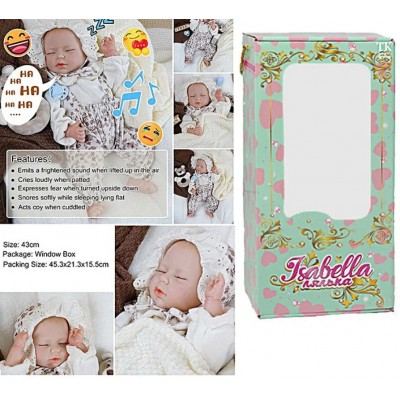 Пупс QM 24007 A, "TK Group", функциональный, датчик движения, звуки: смех, плач, засыпает, высота: 42 см, резиновый, пакунок малюка