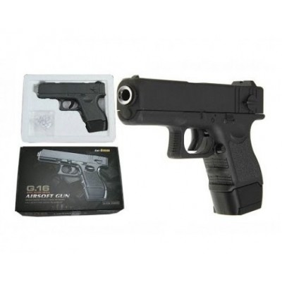 G16 Страйкбольный пистолет Galaxy Glock 17 mini металл черный, пакунок малюка