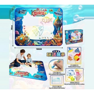 Коврик для рисования водой YYD 034 (64) 100х80 см, 3 маркера, водяные печати, трафареты, пакунок малюка