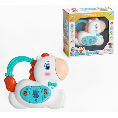Музыкальная лошадка W-03217 "WToys", укр. язык, подсветка, ноты, сказки, песни, пакунок малюка