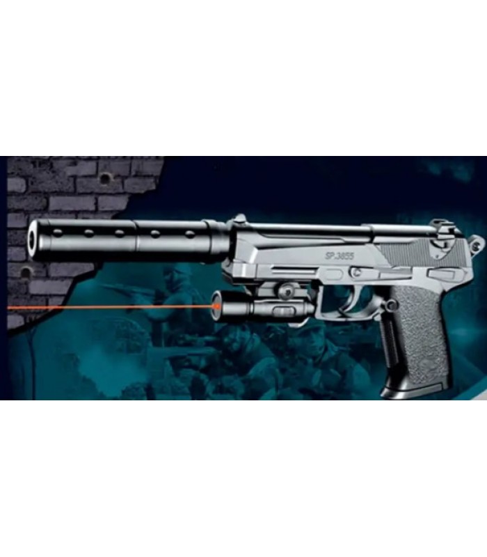 Игрушечный Пистолет на пульках с лазером (SP3855D), пакунок малюка