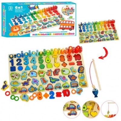 Многофункциональная деревянная игрушка Tree Toys, доска рамка-вкладыш, MD1948, пакунок малюка