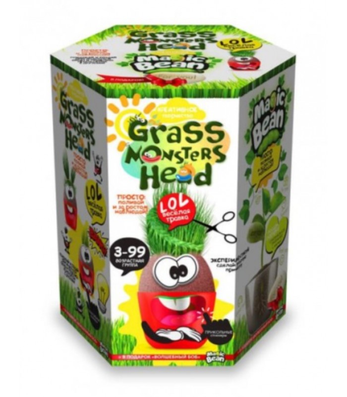 Набор креативного творчества Grass Monsters Head, GMH-01-05/06, для детей от 3 лет, Пакунок малюка