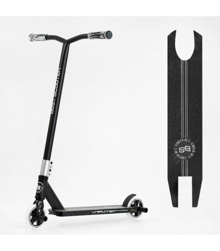 Самокат трюковый LR-58077 Best Scooter "LineRunner" HIC-система, ПЕГИ, алюминиевый диск и дека, колёса PU, d=110мм, ширина руля - 52 см, в коробке