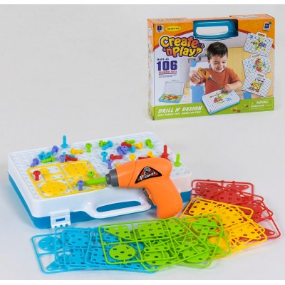 Детская развивающая Мозаика с шуруповертом, 661-322